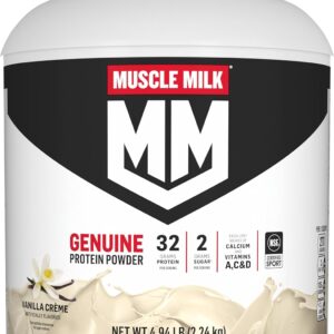 Muscle Milk Genuine Protein Powder, Vanilla Creme, 32g Protein, 4.94 Pound, 32 Servings
